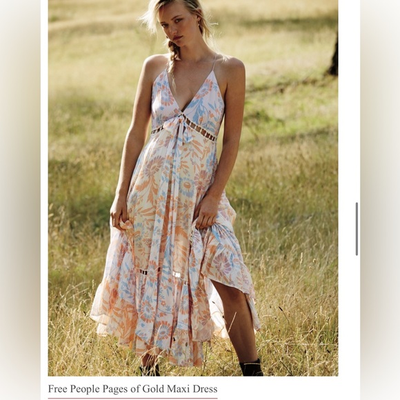 Free People Pages of Gold Maxi Dress - Picture 1 of 8